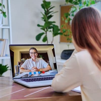 A resilience coaching session over video call